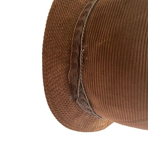 BILTMORE vintage brown corduroy fedora hat brown - Picture 7 of 12